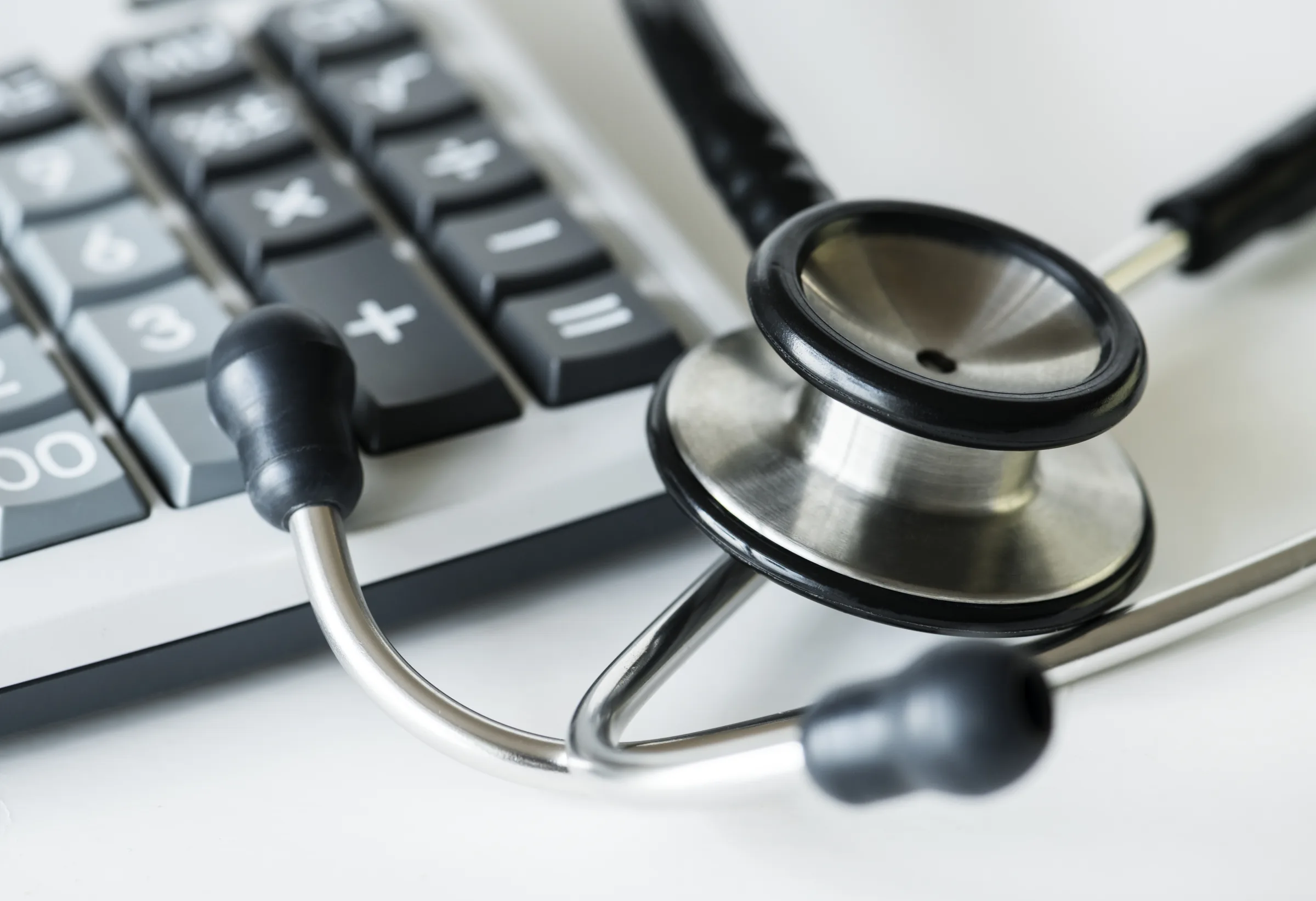 Illustration combining healthcare, medical technology, data and insurance costs.